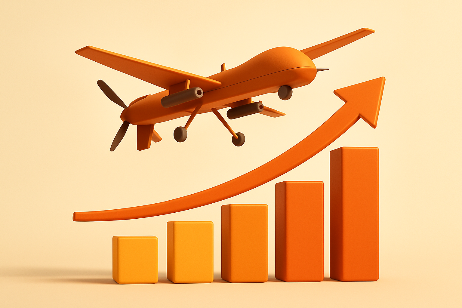 Graphique illustrant la croissance du marché des drones militaires et son potentiel.